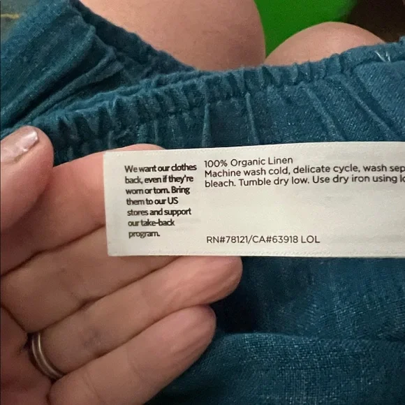 Eileen Fisher Organic Linen Wide Leg Pant Women’s Medium - Picture 6 of 6